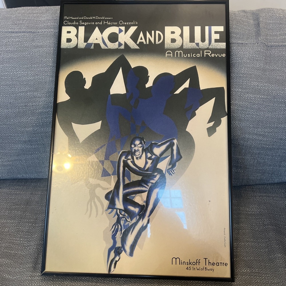 BLACK AND BLUE, MUSICAL REVUE, MINSKOFF THEATRE, BROADWAY WINDOW POSTER 14 By 22